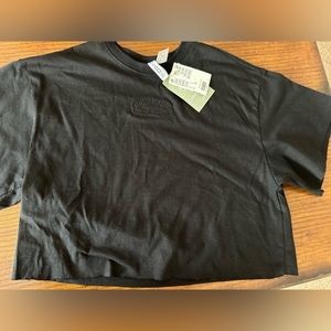 Womens H&M black crop top tee